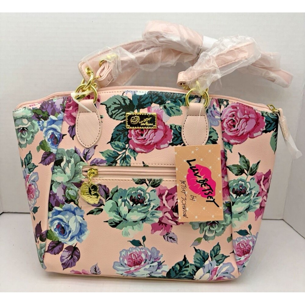 NWT Luv Betsey Betsey Johnson Kinley Floral Satchel Crossbody Purse Bag